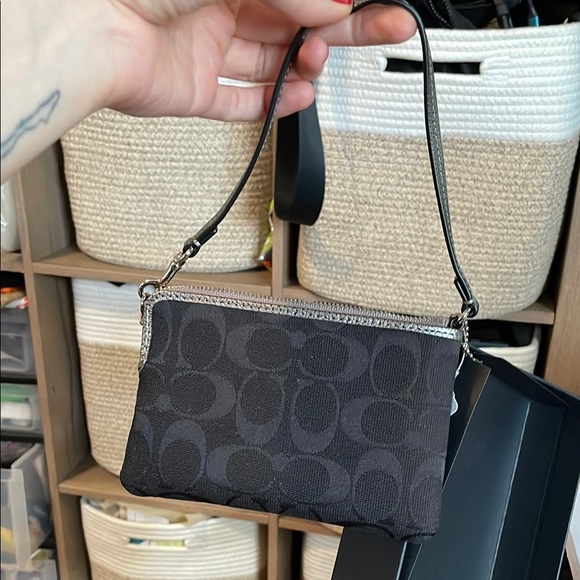 Coach Black and Silver Wristlet - Picture 3 of 12